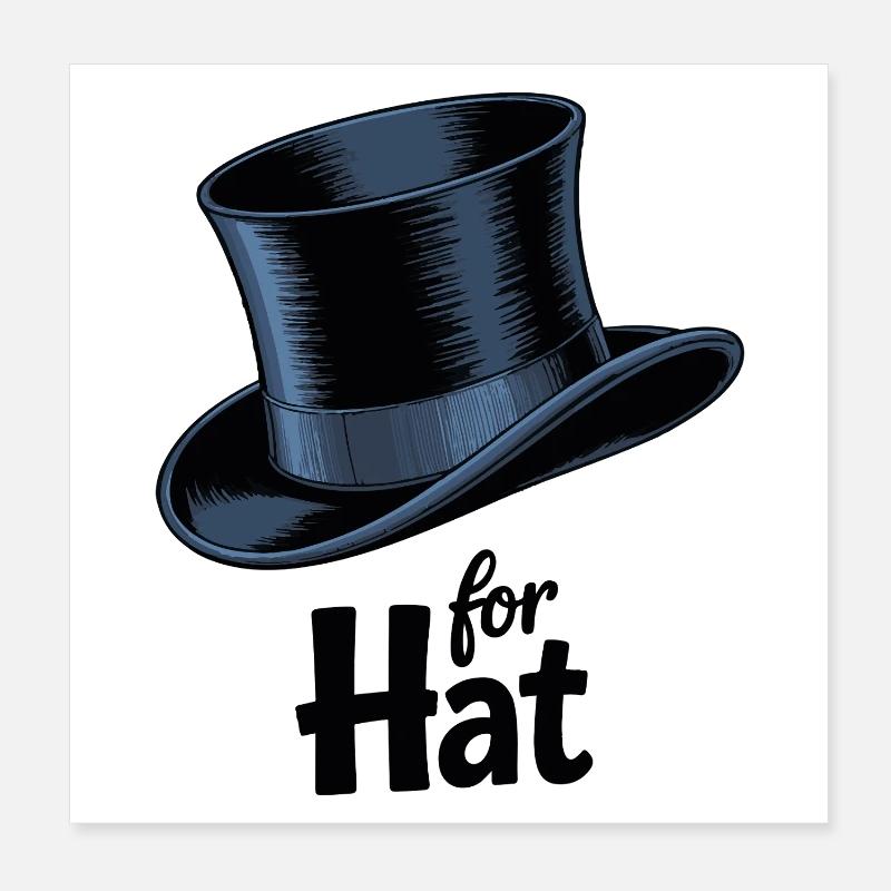 Top Hat Magic Graphic Poster 8" x 8" (20x20 cm)