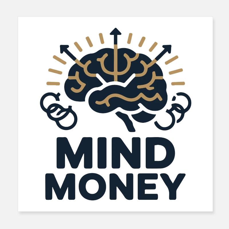 Graphique du cerveau de l’argent mental Poster 20 x 20 cm