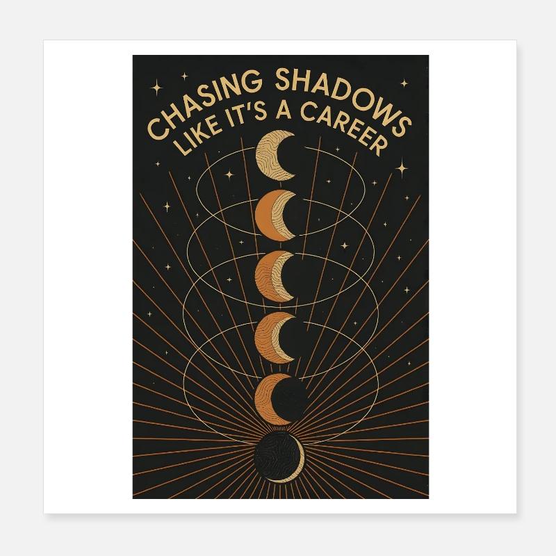 Chasse à l’Ombre | Éclipse solaire Poster 20 x 20 cm