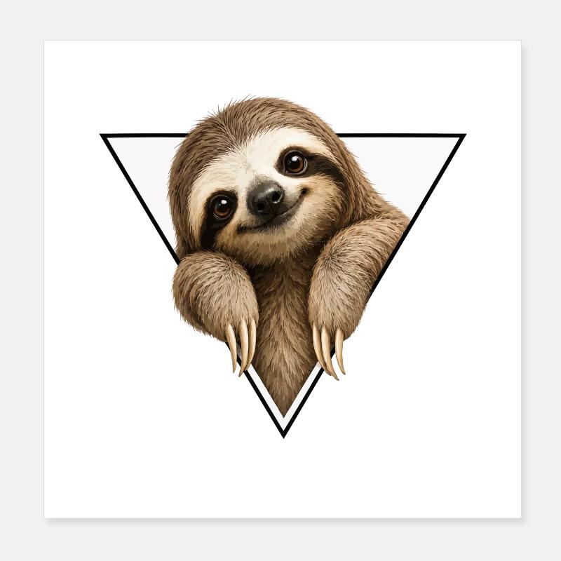 Sloth in triangle design Poster 8" x 8" (20x20 cm)