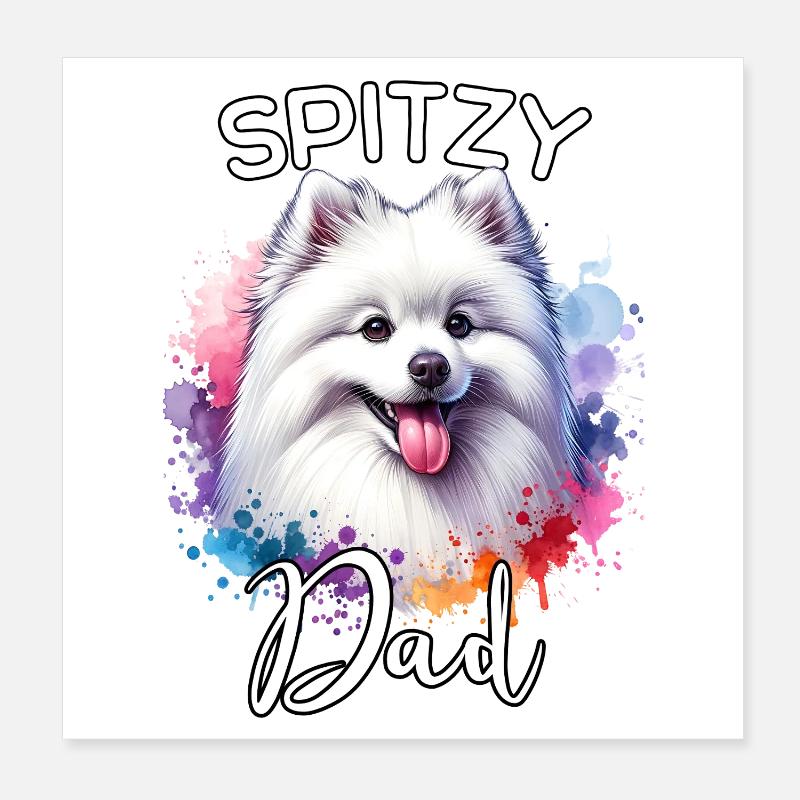 Spitz Dad Poster 8" x 8" (20x20 cm)