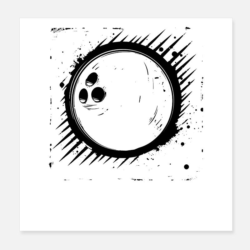 Bowlingkugel Grafik Poster 20x20 cm
