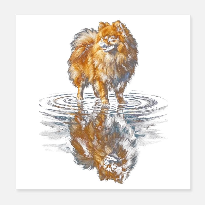 Reflet de l’eau de Poméranie Poster 20 x 20 cm