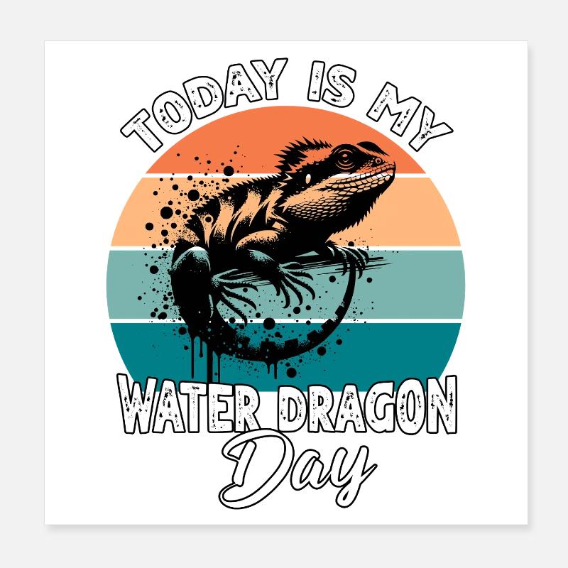 Dragon d’eau chinois Poster 20 x 20 cm