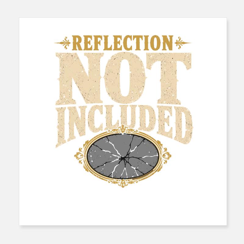 Haunted mirror, cursed mirror spirit in the mirror, Poster 8" x 8" (20x20 cm)