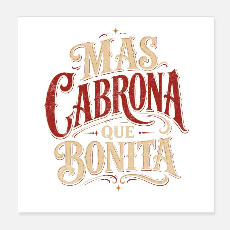 Más Cabróna Que Bonita Poster 20x20 cm