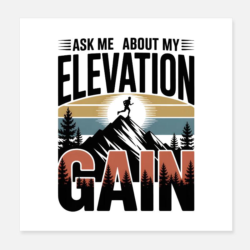 Demande-moi pour l’altitude | Course en sentier Poster 20 x 20 cm