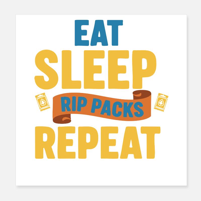 Pack de décrochage Eat Sleep Collection de cartes à collectionner à chaque fois Poster 20 x 20 cm