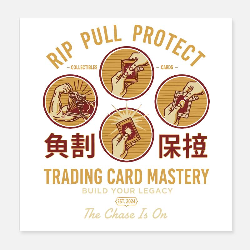 Rip Pull Protect Trading Card Mastery Bau deine Poster 20x20 cm