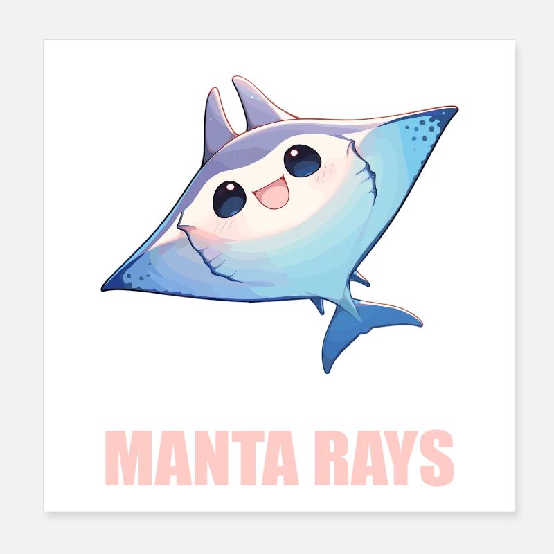 Rochen Mantarochen Poster 20x20 cm