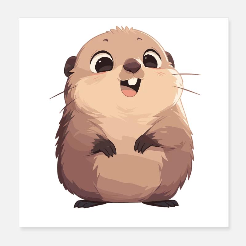 Marmots Groundhog Poster 8" x 8" (20x20 cm)