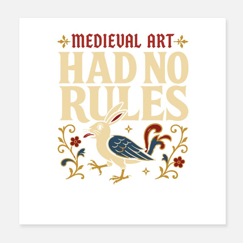 Marginalia médiévale. Étrange Poster 20 x 20 cm