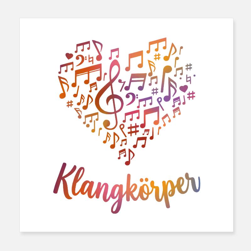 Klangkörper Chor Orchester Retro Herz Poster 20x20 cm