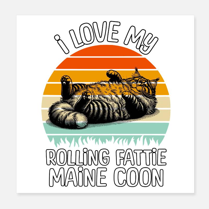 Drôle de Maine Coon Poster 20 x 20 cm