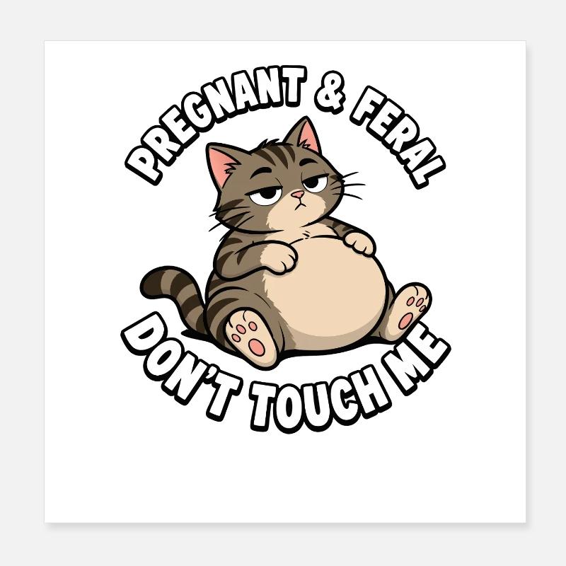 Féline emblématique et sauvage – touche pas à moi ! Poster 20 x 20 cm