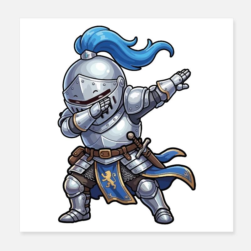 Kinder Dabben Knight Ren Faire Mittelalter Poster 20x20 cm