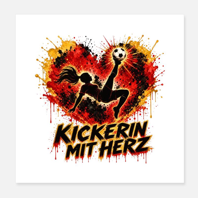 Kickerin mit Herz Poster 20x20 cm