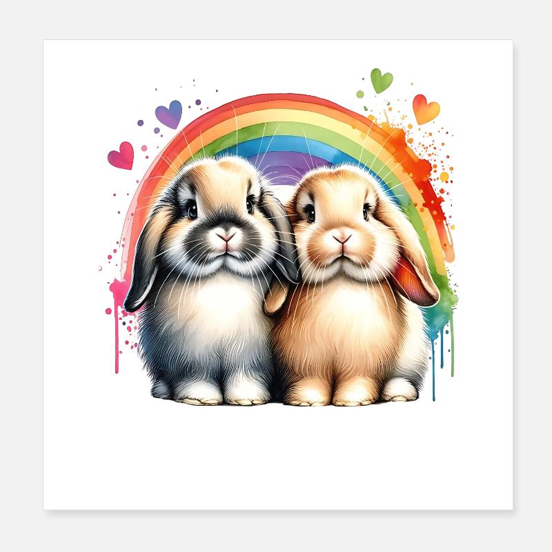 Don du Lapin Bélier Nain Poster 20 x 20 cm