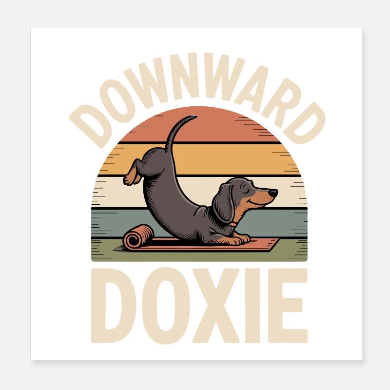 Downward Doxie Poster 20x20 cm