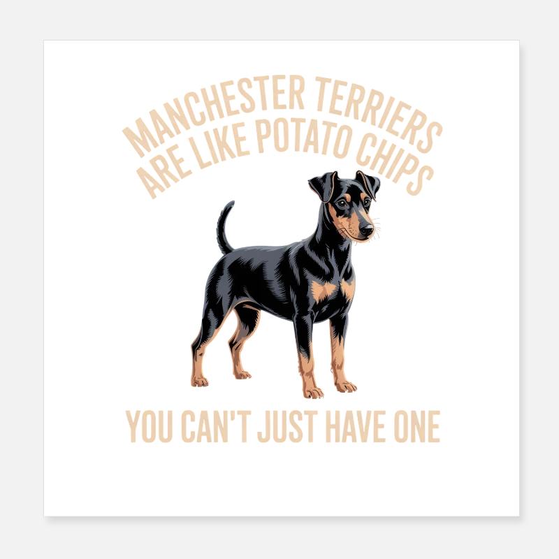 Cadeaux pour chiens Manchester Terrier Poster 20 x 20 cm