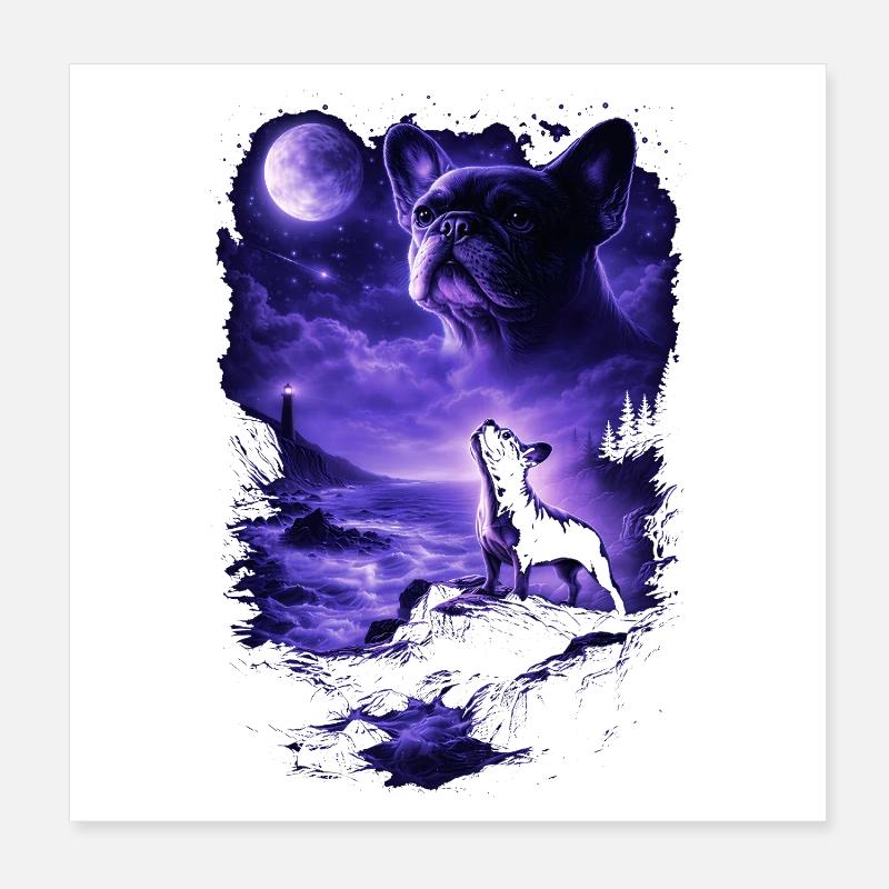 Hund Mama Hund Papa Poster 20x20 cm