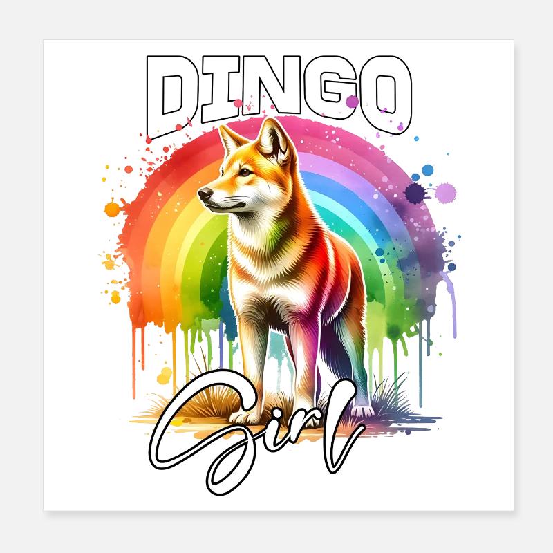Dingo Mädchen Australischer Wildhund Poster 20x20 cm