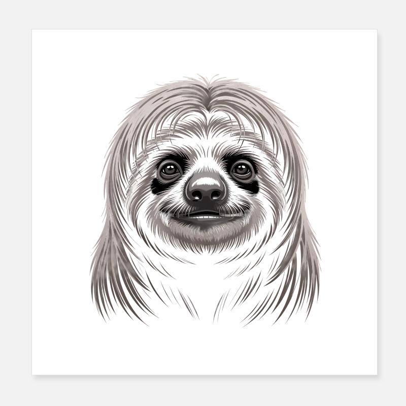 Sloth Poster 8" x 8" (20x20 cm)