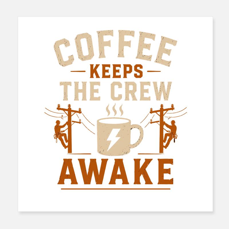 Technologie d’électricien Coffee Energy Poster 20 x 20 cm