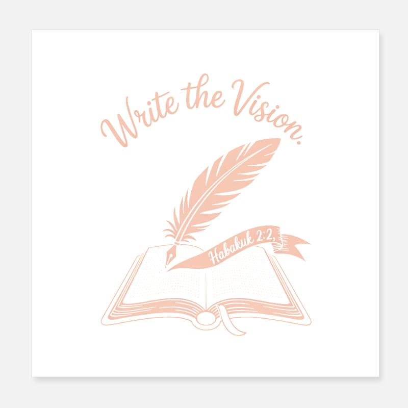 Écrire la plume Vision Open Book Poster 20 x 20 cm