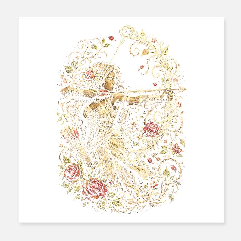 Archery Archer Poster 8" x 8" (20x20 cm)