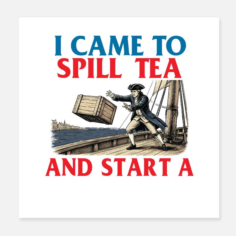 Jeu de mots sur l’histoire de Spill Tea Start Revolution Poster 20 x 20 cm