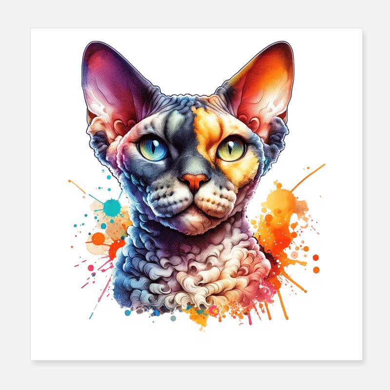 Devon Rex Motiv Poster 20x20 cm