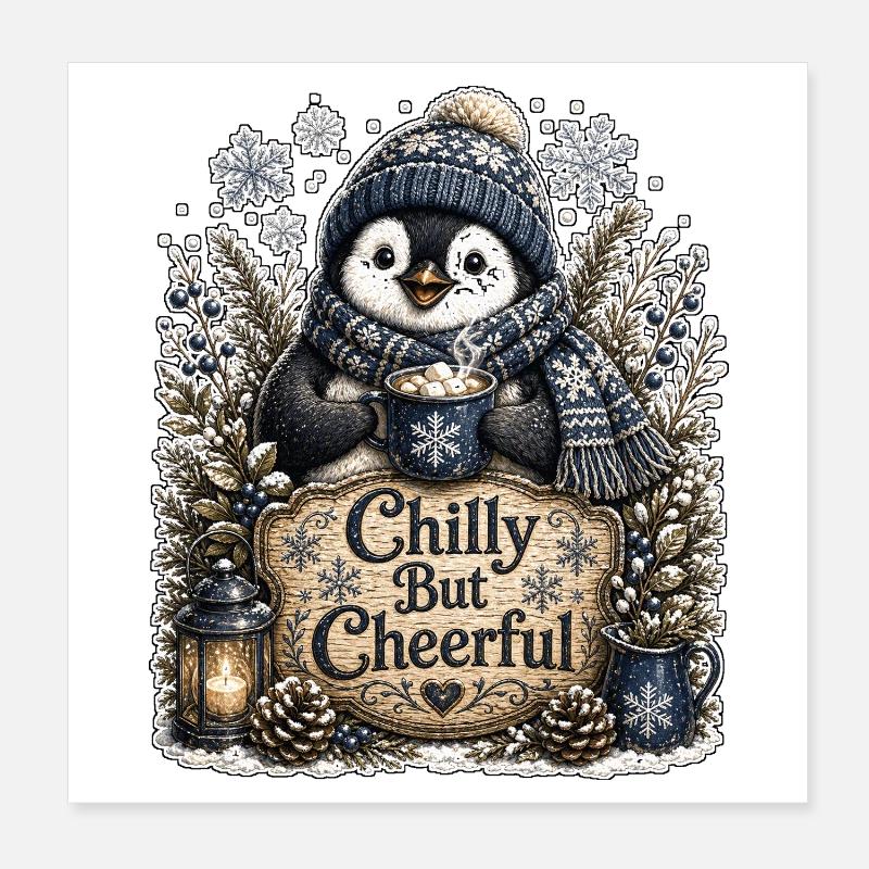Froid mais Joyeux Poster 20 x 20 cm