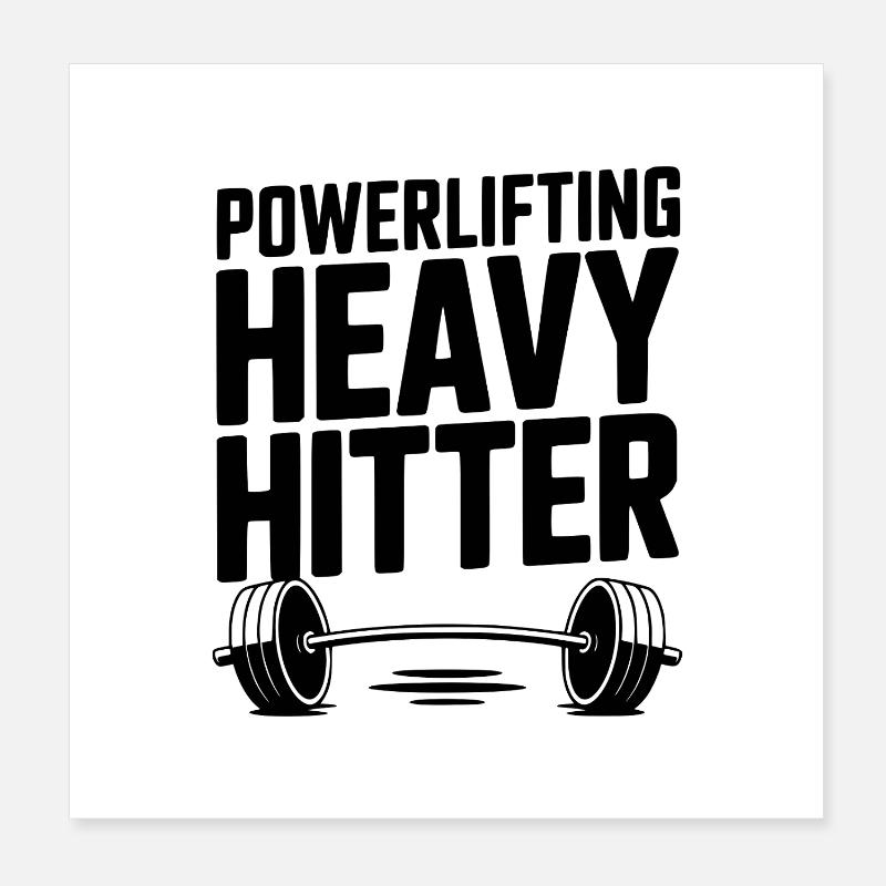 Powerlifting schwerer Schlagmann Poster 20x20 cm