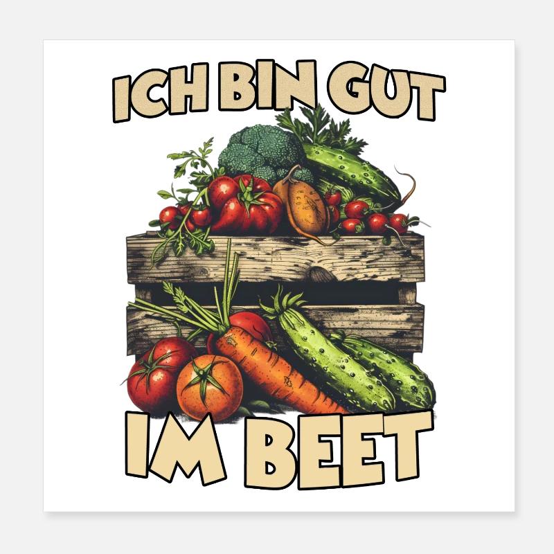 Hochbeet Gemüse Gartenarbeit Selbstversorger  Poster 20x20 cm