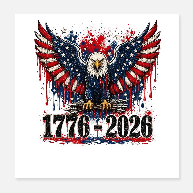 Eagle Patriot 1776–2026 Poster 20 x 20 cm