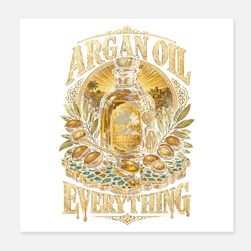 Moroccan Morocco Argan Oil Everything Poster 8" x 8" (20x20 cm)