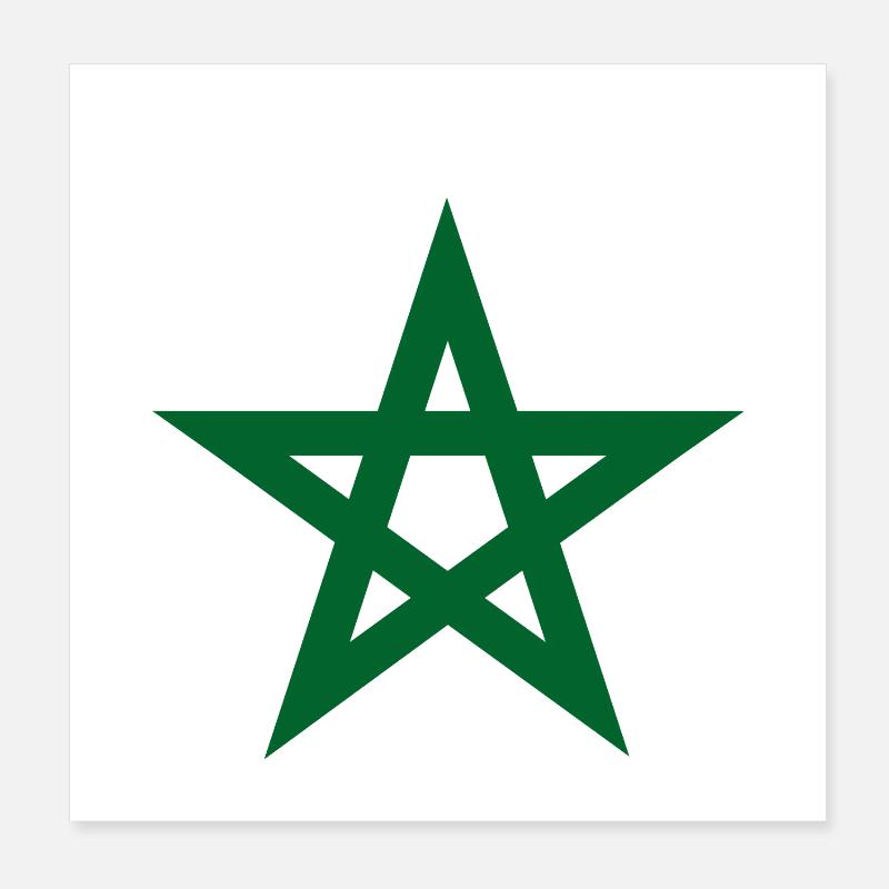 Morocco Graphic Funny Morocco Nation Flag Morocco Poster 20 x 20 cm