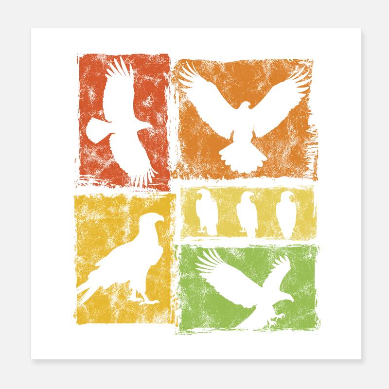 Eagle Retro Graphic Poster 20 x 20 cm