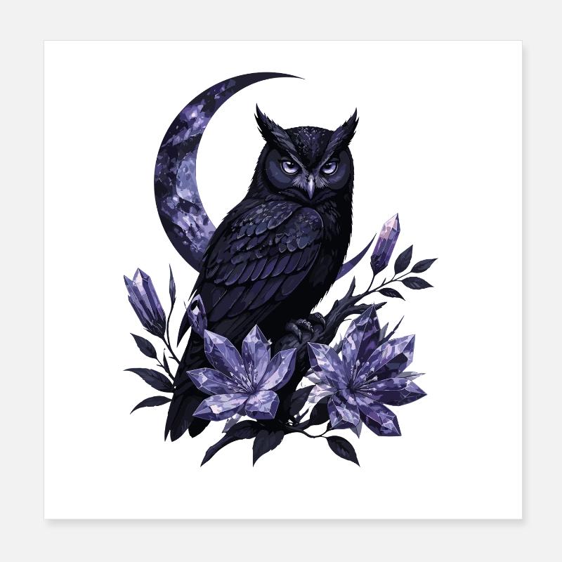 Fleurs d’améthyste de l’oiseau de nuit Poster 20 x 20 cm