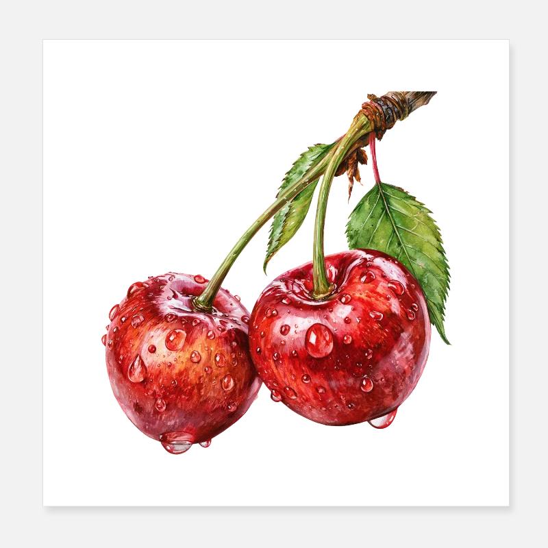 Kirsche Poster 20x20 cm