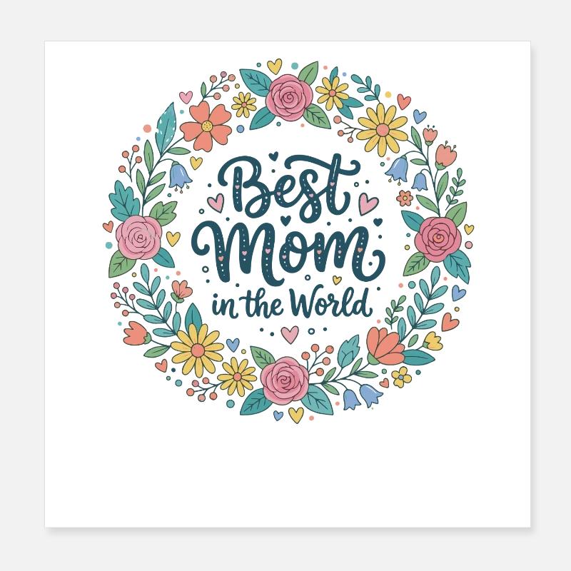 Beste Mama Poster 20x20 cm