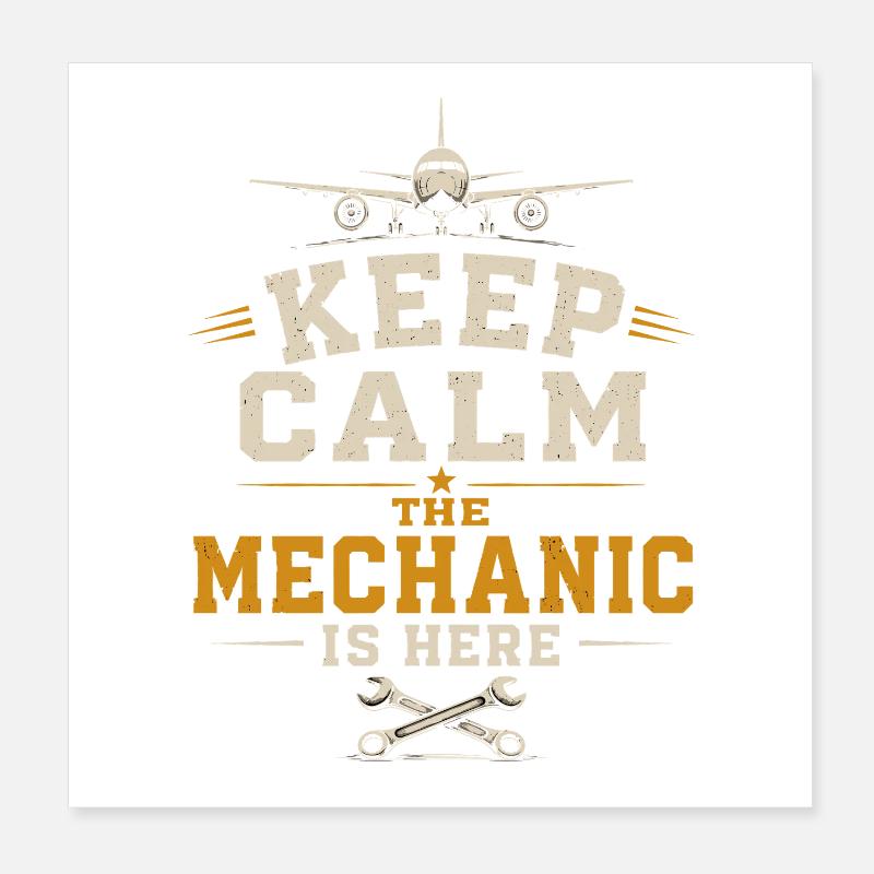 Aircraft Engineering Aviation Engineer Profession Poster 8" x 8" (20x20 cm)