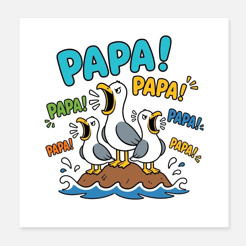papa mouette Poster 20 x 20 cm
