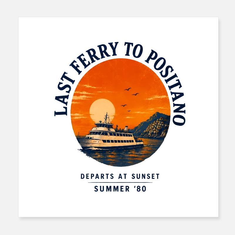 Côte Positano Méditerranée Poster 20 x 20 cm