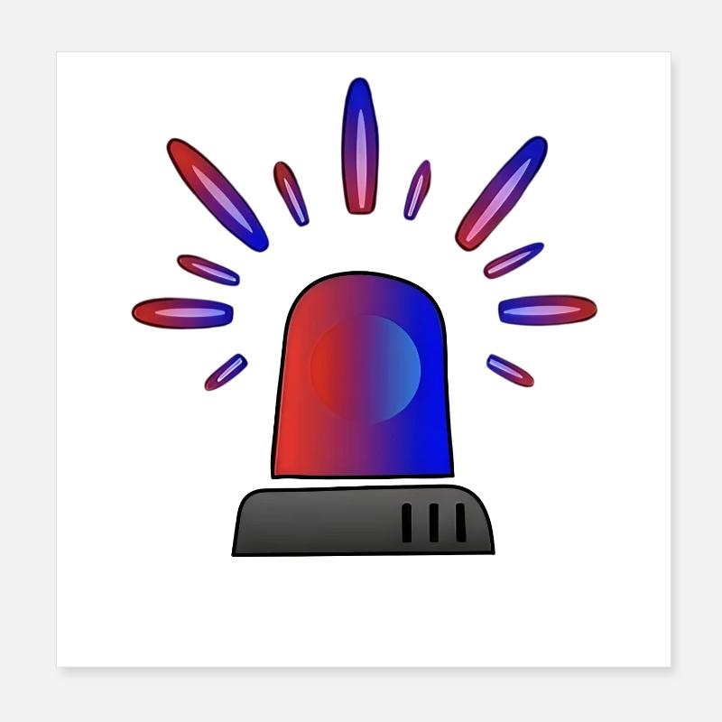 Siren Blue-Red Gradient Poster 8" x 8" (20x20 cm)
