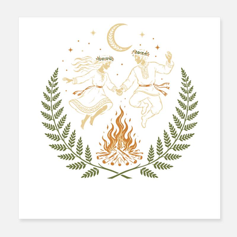 Kupala Night Dance Poster 8" x 8" (20x20 cm)