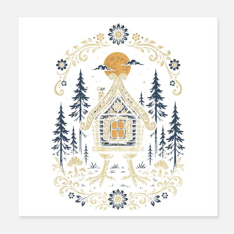 Baba Yaga Hut Poster 20 x 20 cm