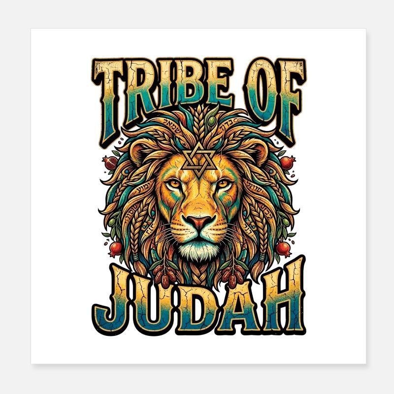 Lion Tribe Judah Artwork Poster 8" x 8" (20x20 cm)