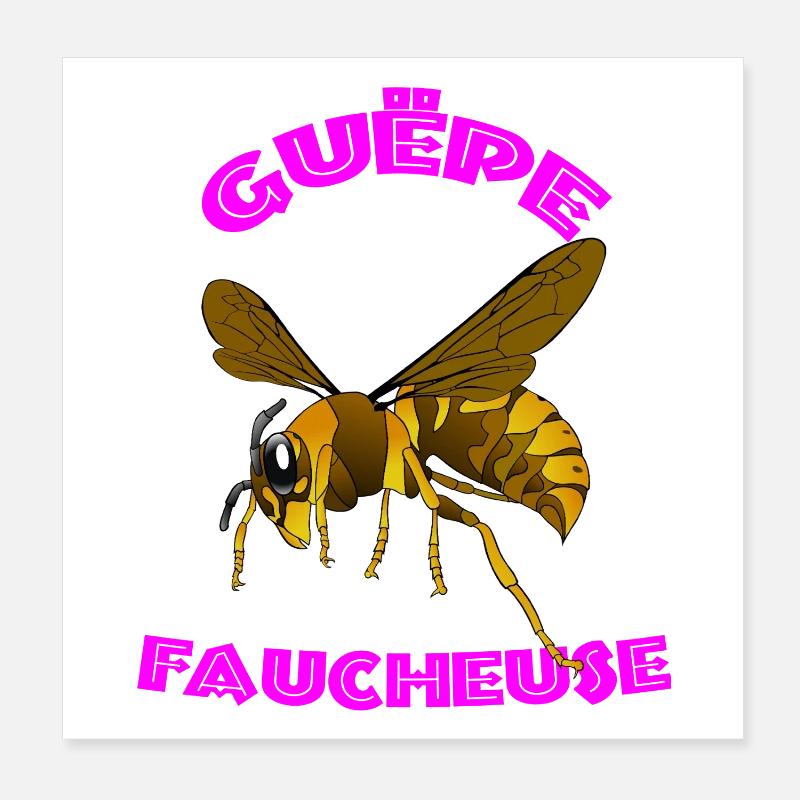 Guêpe Faucheuse Vectorielle - Design Arqué rose  Poster 20 x 20 cm